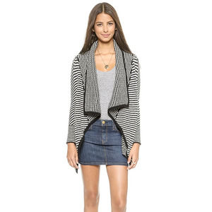 Joie Wool Cashmere Leather Cardigan L